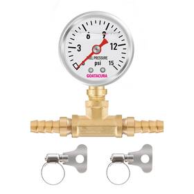 Ga012 Goatacura 0-15psi Glycerin Filled Fuel Pressure Gauge Kit 1-1/2 Inch Dial Size 304 Stainl