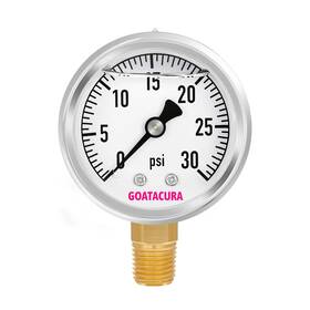 Ga013 Goatacura 0-30psi Glycerin Filled Pressure Gauge 2 Inch Dial Size 304 Stainless Steel Cas