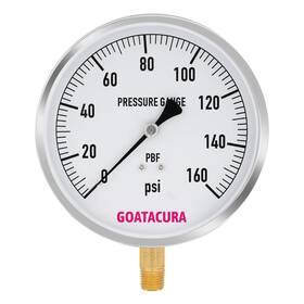 Ga043 Goatacura 0-160psi Lead-free Contractor Pressure Gauge 4-1/2 Inch Dial Size 304 Stainless
