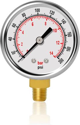 8npt Godeson Tv04 Air Pressure Gauge 0-200psi 2 Inch Dial Face Tank With 1/8npt Su