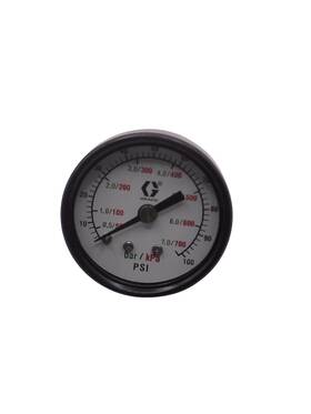 108190 Graco Low Pressure Air Gauge Back Mount 0-100 Psi 0-7 Bar