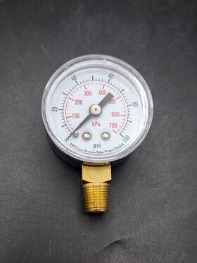 123456969 Grainger Commercial Pressure Gauge 0-100 Psi 2 Inch Dial 1/4 In Npt Mule. New