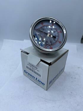 Pg-cbm-0160 Green Line 2.5 Inch Liquid Pressure Gauge 0-160 Psi 1/4 Npt Cbm Panel Back Mount