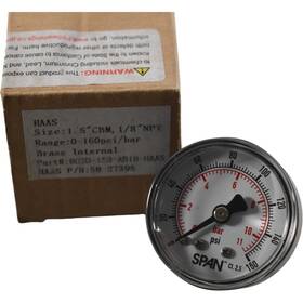 58-27395 Haas New 1.5ftft Pressure Gauge 0-160 Psi 1/8ftft Npt Back Mount
