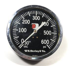 051428-b Harley-davidson Darley Pressure Gauge 30 Inch Vacuum To 600 Psi W.s Pump Used