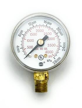 9006025 Harris 1.5 Inch X 0-4000 Psi Gauge 1/8 Npt Bottom Mount