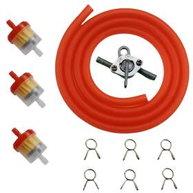 Az-050 Hauertzx Gas Fuel Line Hose Clamps Filters With Inline Shut Off Valve Petcock Set