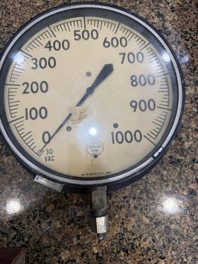 Helicoid W-1000-30-10 8.5 In Air Pressure Gauge 0-1000 Psi Side/bottom Mount 1/4