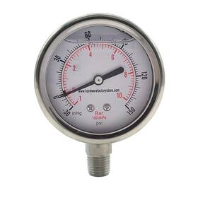 15465-ss-oil Hfs R -30 Hg-150 Psi Oil Filled Vacuum Air Pressure Gauge 1/4 Inch Male Npt