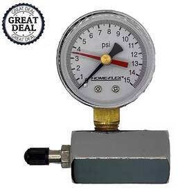 Home-flex 744759968210 15 Psi Gas Pressure Test Gauge