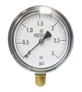 Kc25-3 Inc. Kc25-3# Low Pressure Gauge 3 Psi