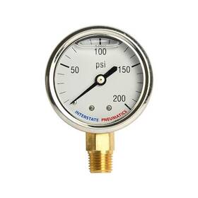 G7012-200 Interstate Pneumatics Oil Filled Air Pressure Gauge 200 Psi 2 Inch