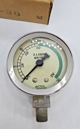 30-274 Jas P. Marsh Vtg 2 Inch Pressure Temp Gauge Vietnam War D.a. Kadan 1950s