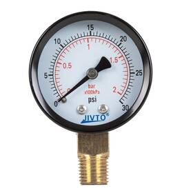 Jivto 619988268984 Dry Pressure Gauge 2 Inch Dia 0-30 Psi 1/4 Npt Lower Mount Pack Of 1