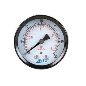 Jivto 619988269059 General Dry Pressure Gauge 2 Inch Dia 0-30 Psi 1/4 Npt Back Mount Pack Of 1
