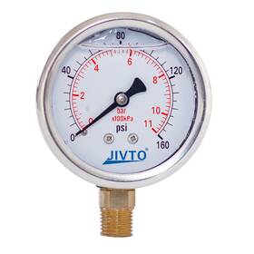 Yn50 Jivto 0-160psi Pressure Gauge Glycerin Liquid Filled 2 Inch Dual Scale Dia 0-160 Psi/bar/kpa 1/4 Yn50 Jivto 0-160psi Pressure Gauge Glycerin Liquid Filled 2 Inch Dual Scale Dia 0-160 Psi/bar/kpa 1/4
