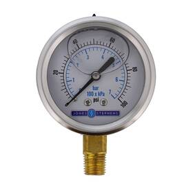 J40555 Jones Stephens 2-1/2 Inch 100 Psi Liquid Filled Pressure Gauge