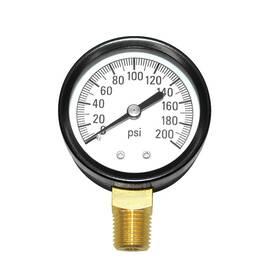 7qq-fer-20470 Joywayus Pressure Gauge To 200 Psi Brass 1/4 Inch Male Npt Thread Lower Mount Mu