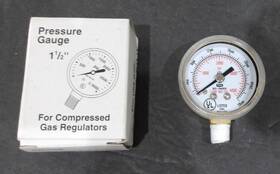 Bg-154000 Jw Harris New 1-1/2 Inch X 4000 Psi Bottom Port Compressed Gas Gauge Brass