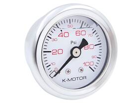 K-motor Performance 426882957899 Liquid-filled Fuel Pressure Gauge - 1/8 Inch Npt High Accuracy Vibration Resistant