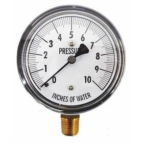 Kc25-10h2o Kodiak Controls Kc25-10 Inch H2o Low Pressure Gauge Bottom 10
