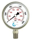 L25-ssl-5.0k Carbo Instruments Pressure Gauge Stainless Steel Case Liquid Filled Lower