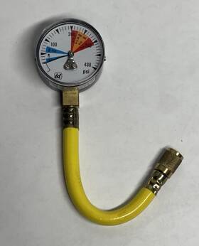G412279 Lee Wang Vintage Test Pressure Gauge 400 Psi With Hose