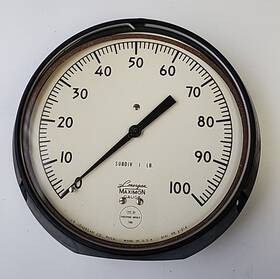 1es4-1 Lonergan Maximon 3-014 100psi Size 8 Inch 1/4 L.b.m. Pressure Gauge