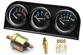 Bl0002-2010f Maimeimi Triple Gauge Set 8-16v Volt Meter 100-250 Water Temperature 0-10