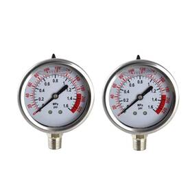 Malida 607569660210 New Stainless Steel 304 Dual Scale Liquid Filled Pressure Gauge Premium Spa P