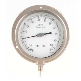 11a524 Manufacturer Varies Panel-mount Compound Gauge 30 To 100 Psi 4 1/2 In 1/4 Npt Bottom