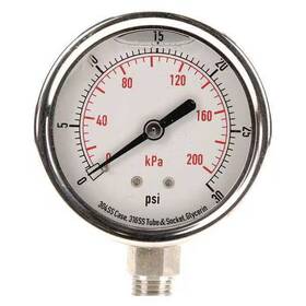 4cfh2 Manufacturer Varies Commercial Pressure Gauge To 30 Psi 2 1/2 In 1/4 Npt Bottom Location