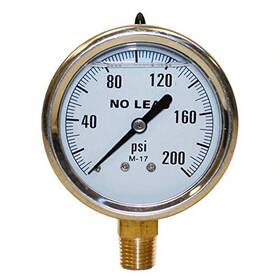Manufacturing Company 445050674666 Mfg 2-1/2 Inch Dial Size Liquid Filled Pressure Gauge 0-200psi/kpa Stainless Stee