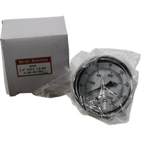 J5052 Marsh Bellofram New Pressure Gauge 2.5ftft 0-160 Psi 1/4ftft Npt Lower