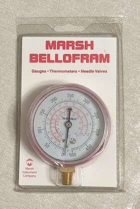 W0023q Marsh Bellowfram New - Bellofram 2.5 Inch Refrigerant Gauge 1/8 Npt 0-500 Psi