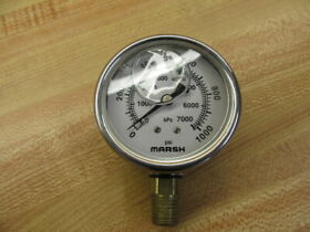 H20972pe Marsh Instrument Pressure Gauge Stainless Steel 2-1/2inch