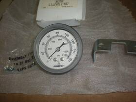 J6252 Marsh Instruments Pneumatic Pressure Gauge - 0-160psi 1/4 Inch Npt Nip