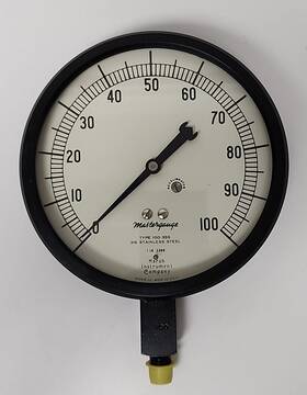 2ws3-6 Marsh Mastergauge E6648 100psi Size 6 Inch 1/4bm Pressure Gauge S2