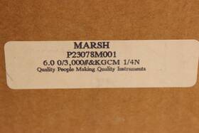 P23078 Marsh 0-3000psi Pneumatic Pressure Gauge New In Box