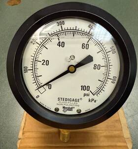 G10554 Marshalltown 0-100 Psi Stainless Steel Fluid Filled Pressure Gauge