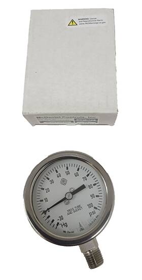 Hg-0-100 Mcdaniel Controls Ab40513 1/4 Inch Npt -30 Psi Pressure Gauge Kx