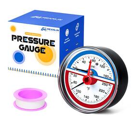 Meanlin Measure 313027841816 0-160psi Thermal Pressure Gauge 0-250 Boiler Temperature Press