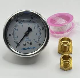 4npt Meanlin Measure 445002583534 100psi 1/4npt Stainless Steel Face Dial Liquid Filled Pr
