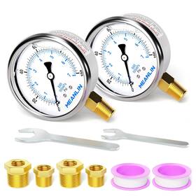 Xj-220 Meanlin Measure 445016019074 100psi Stainless Steel 1/4 Inch Npt 2.5 Face Dial Liquid Filled P