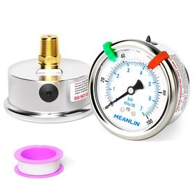 Xj-415 Meanlin Measure 744110984248 100psi Liquid Filled Pressure Gauge 1/4 Inch Npt 2.5 Face Dial St