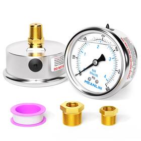Meanlin Measure 874422234925 60psi Stainless Steel 1/4 Npt 2.5 Face Dial Liquid Filled Pressure Gauge Poo
