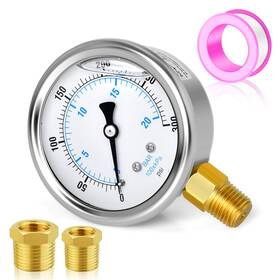 Xj-006-s Meanlin Measure 300psi Stainless Steel 1/4 Npt 2.5 Face Dial Liquid Filled