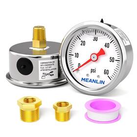 Xj-022 Meanlin Measure 60psi Stainless Steel 1/8 Inch Npt 1.5 Face Dial Glycerin Filled