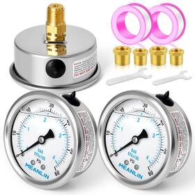 Xj-214 Meanlin Measure 60psi Stainless Steel 1/4 Inch Npt 2.5 Face Dial Liquid Filled Pressure Gauge