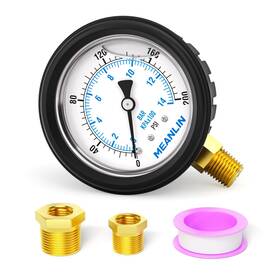 Xj-248 Meanlin Measure 200psi Stainless Steel 1/4 Inch Npt 2.5 Face Dial Liquid Filled Pressure Gauge